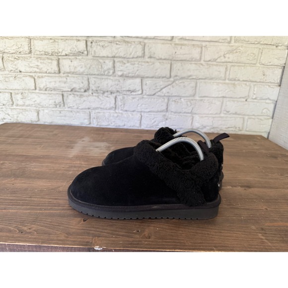 Koolaburra by UGG Black Suede Shearling Clog Mules Slides Comfort Shoes Size 8 - Picture 1 of 10